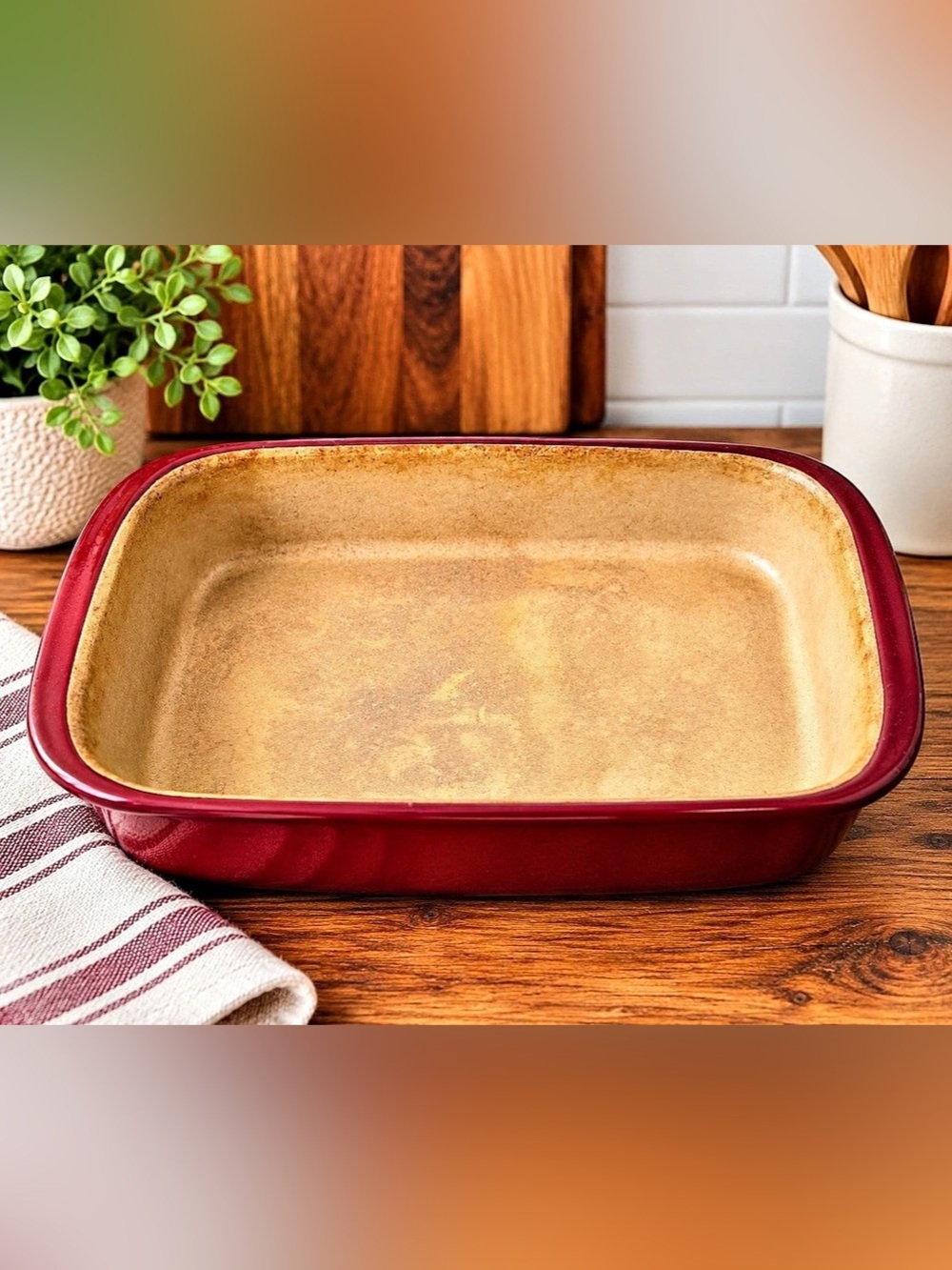 ✨Retired✨| Pampered Chef | Rectangular Baker | 9X13 Cranberry Baking Dish